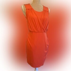 Mossimo Supply Co. Sleeveless Orange Wrap Bodice Midi Dress